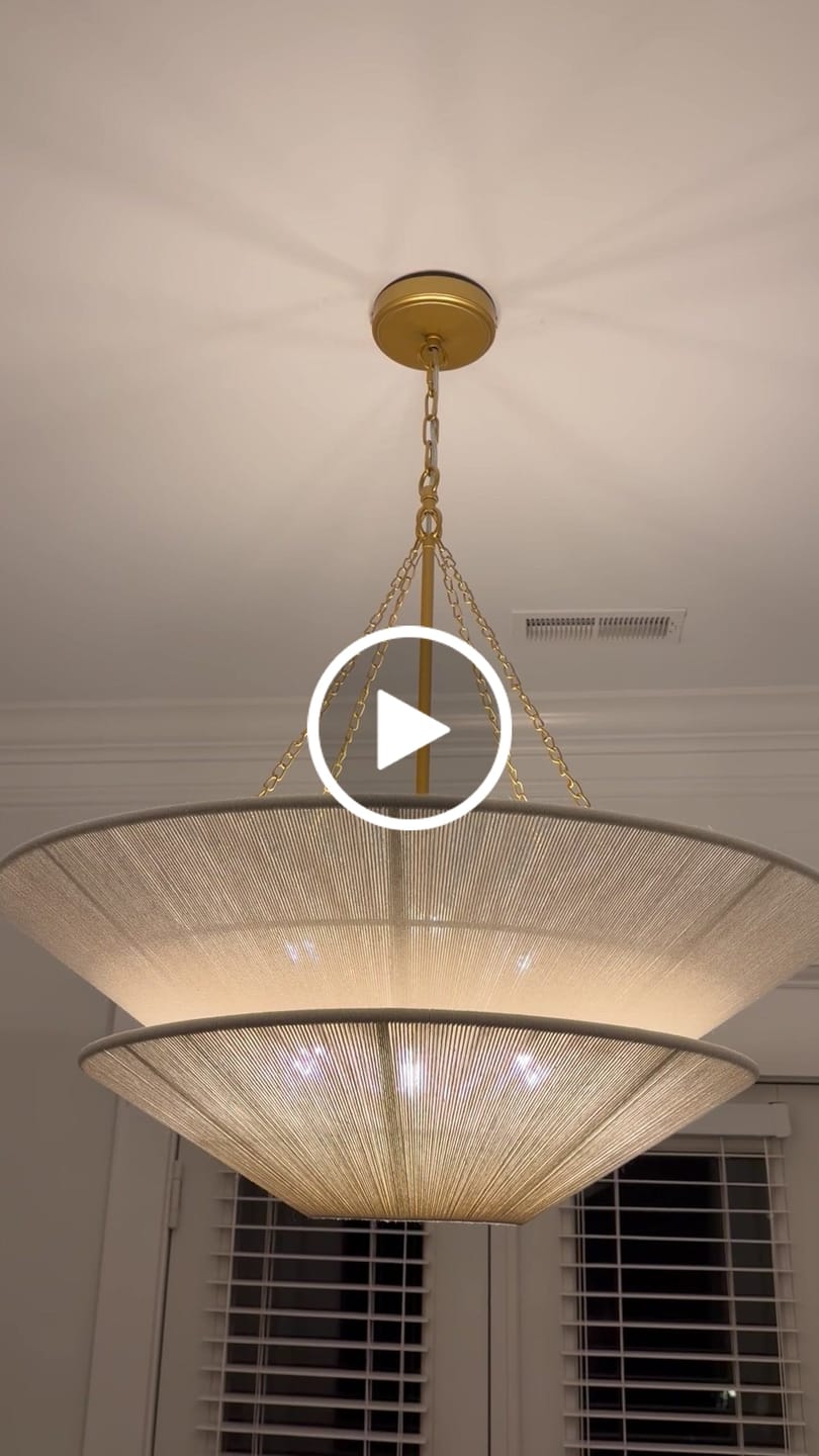 Customer video review of French 2-Tier Beige Woven Thread Cone Round Cage Chandelier