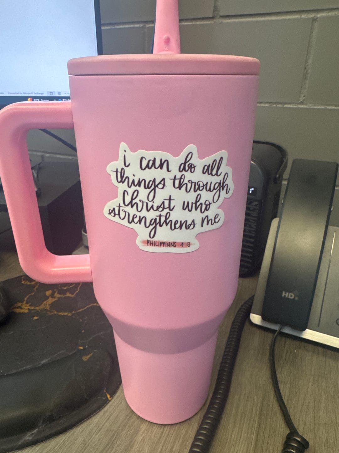 Customer photo review of I can do all things through Christ who strengthens me (faith sticker)