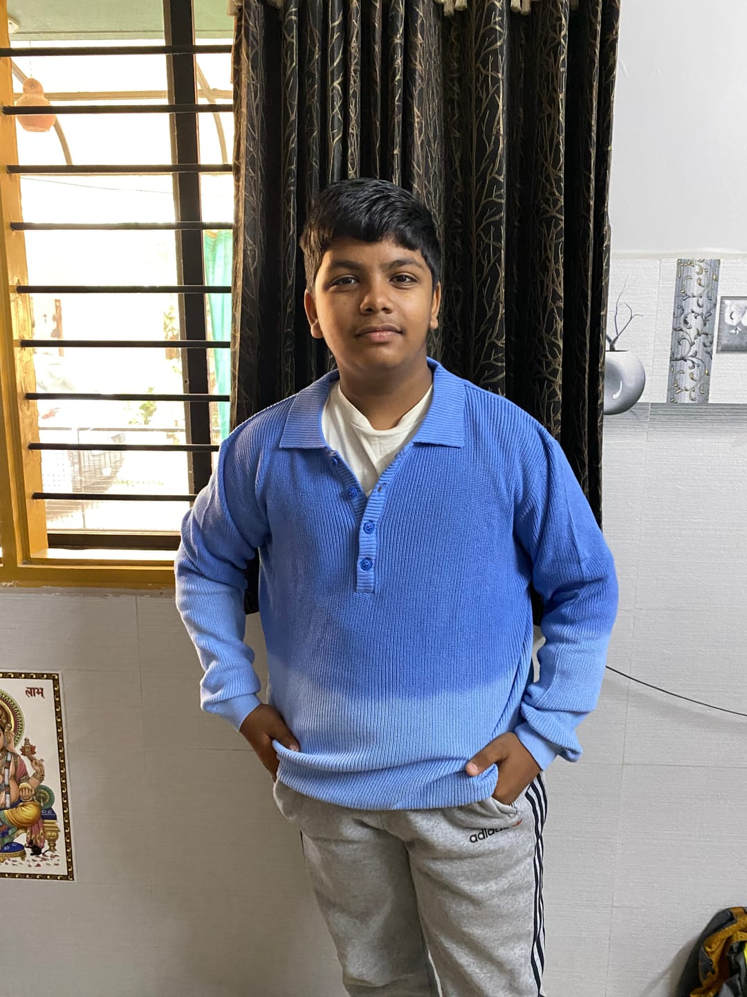 Customer photo review of Blue Ombre Cotton Sweatshirt