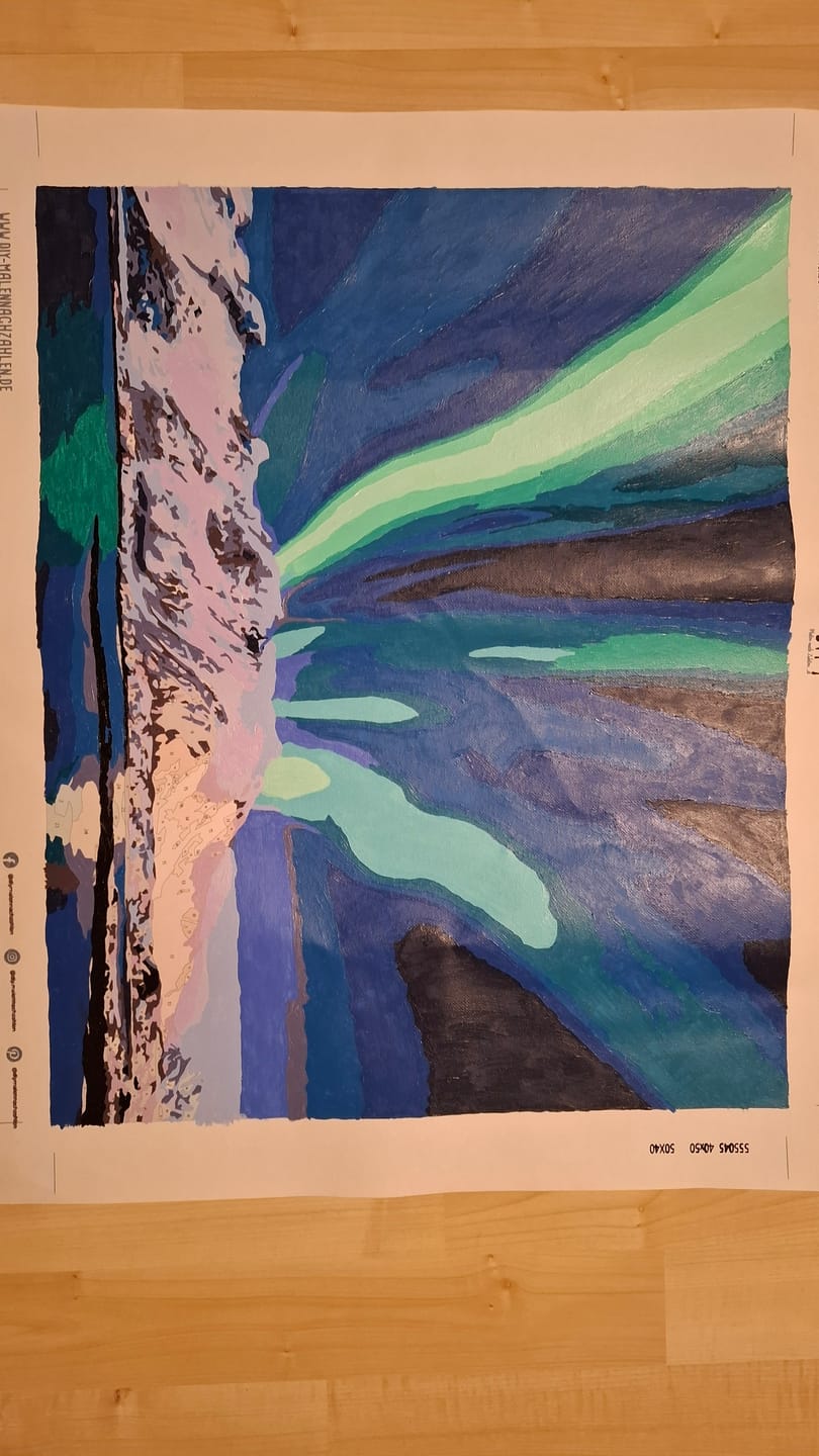 Customer photo review of Malen nach Zahlen - Nordlichter Norwegen - Aurora Borealis