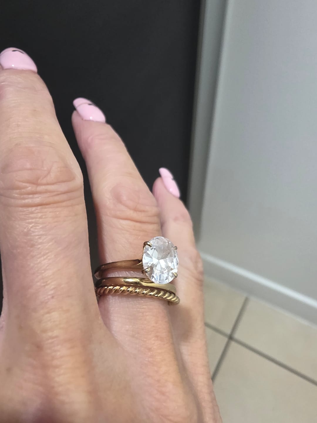 Customer photo review of Oval Solitaire Travel Ring