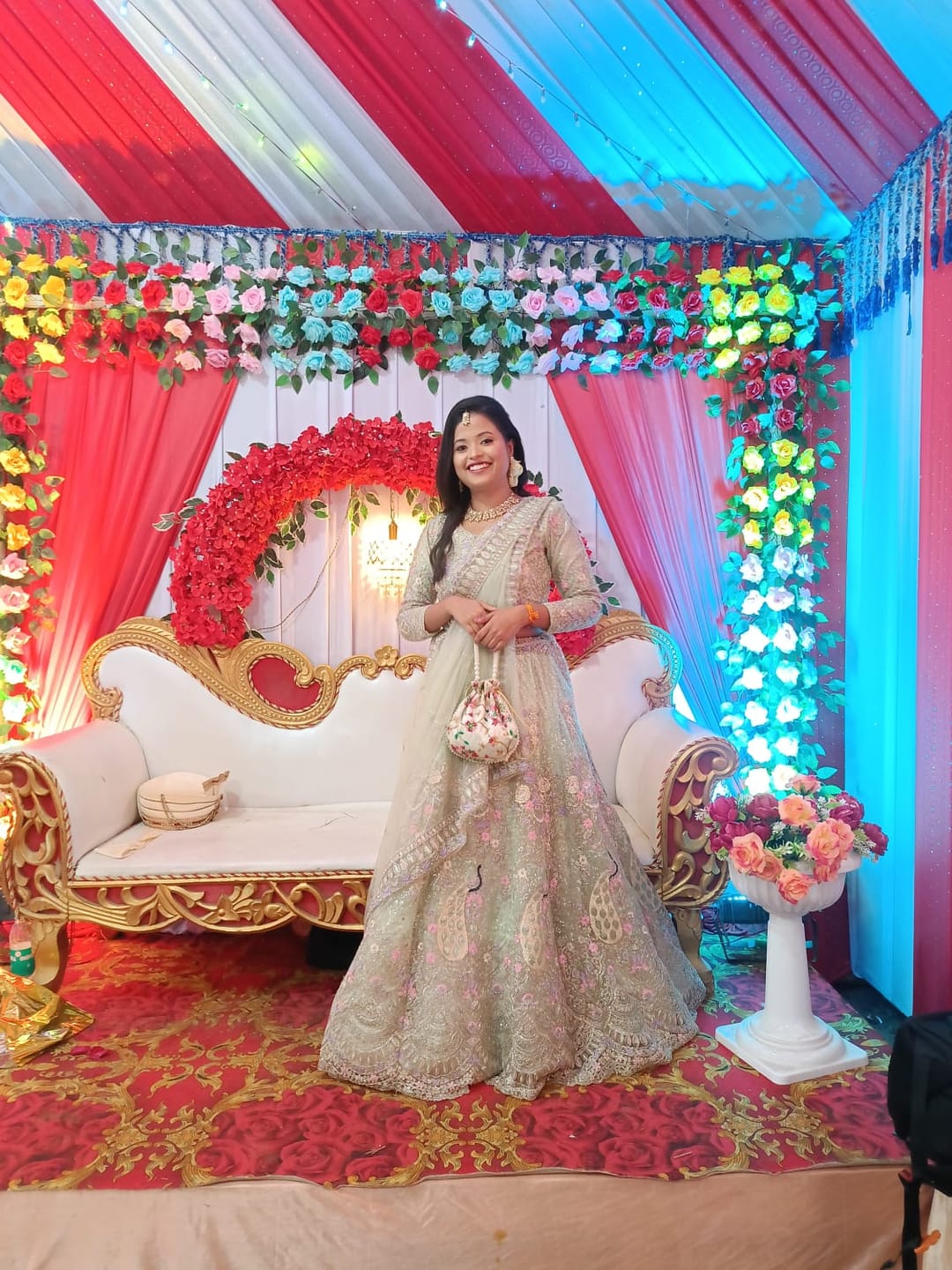 Customer photo review of Beautiful Peacock Design Butterfly Net Coding & Sequins Work Lehenga Choli