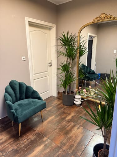 Customer photo review of BOLGE - Fauteuil retro en métal et velours vert