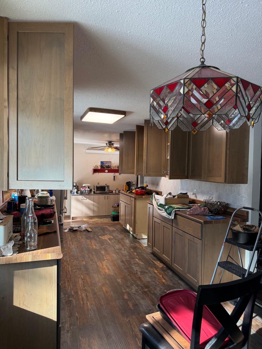 Customer photo review of Rectangle Walnut Dimmable LED Flush Mount Ceiling Light