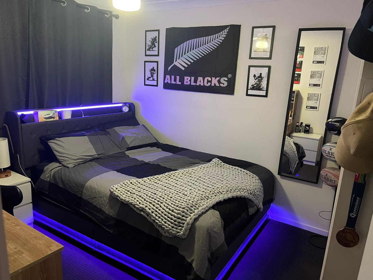 Customer photo review of Gas Lift Bed Frame with Storage LED & USB