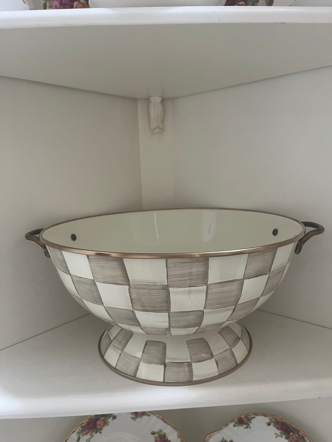 Customer photo review of MacKenzie-Childs Mocha Check Everything Bowl