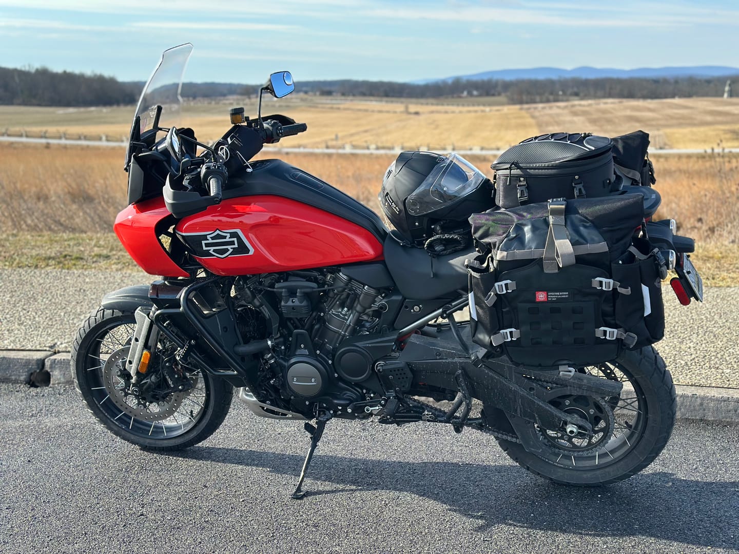 Customer photo review of 40L - Apex Medium ADV Touring Panniers for Harley Pan America RA1250/S