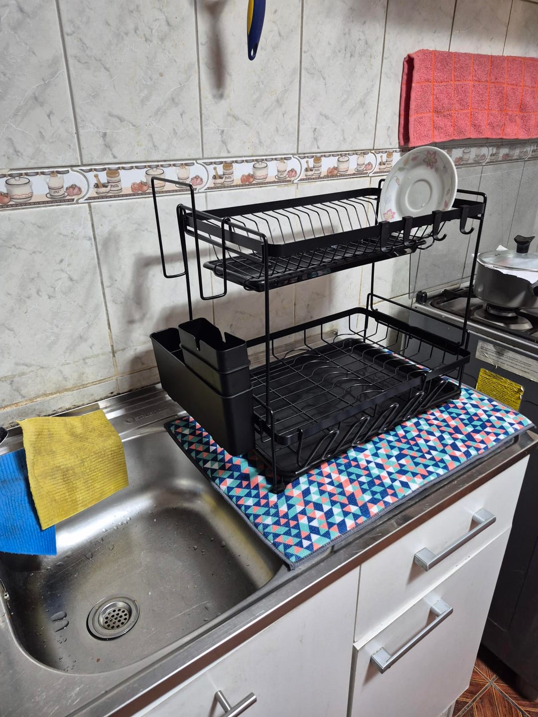 Customer photo review of Secador Escurridor Loza Platos 2 Niveles Organizador Cocina