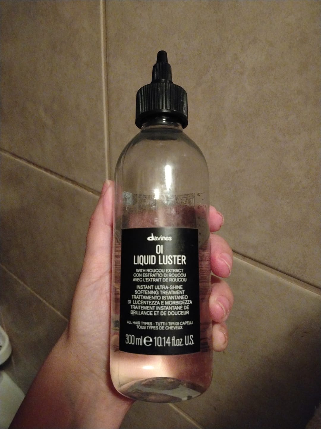 Customer photo review of Tratamiento Brillo Instantáneo Oi Liquid Luster Davines