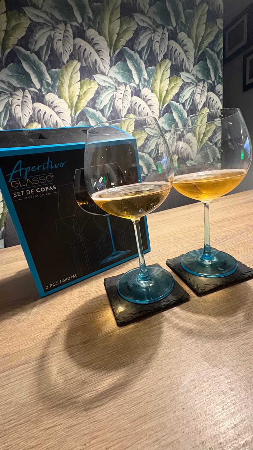 Customer photo review of Set 2 Copas Cristal Azul 640ml