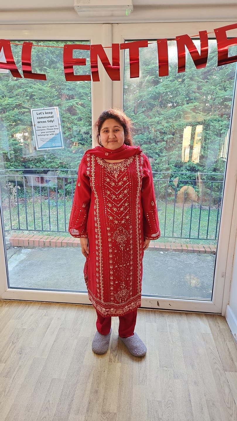 Customer photo review of ALINA RUBY RED 3 PIECE SUIT