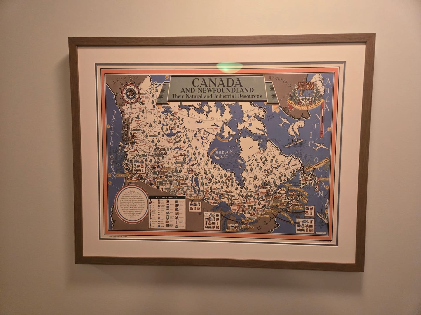 Customer photo review of Old Map of Canada, 1942 by Max Gill - World War 2 Map of Natural & Industrial Resources