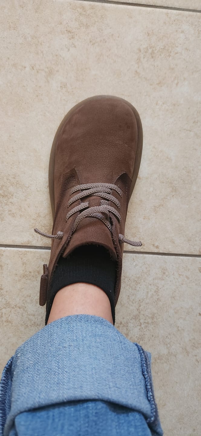 Customer photo review of Women Vintage Genuine Leather Strap Low Heel Boots