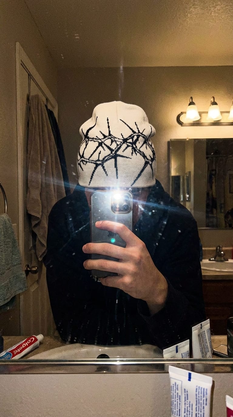 Customer photo review of Barbed wire beanie