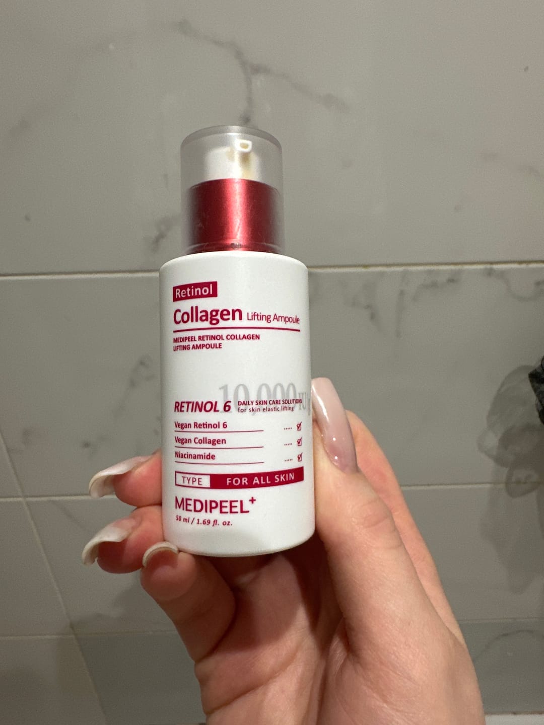 Customer photo review of Liftinga ampula ar retinolu un kolagēnu Medi-Peel Retinol Collagen Lifting Ampoule