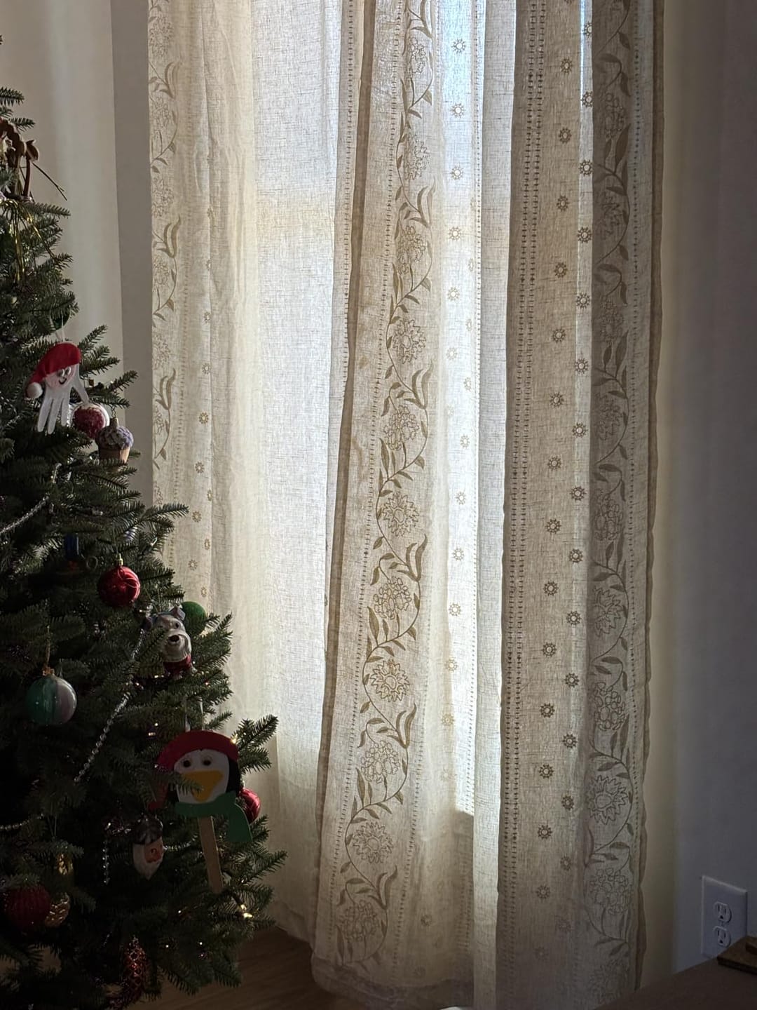 Customer photo review of Hydrangea Embroidered Linen Curtains