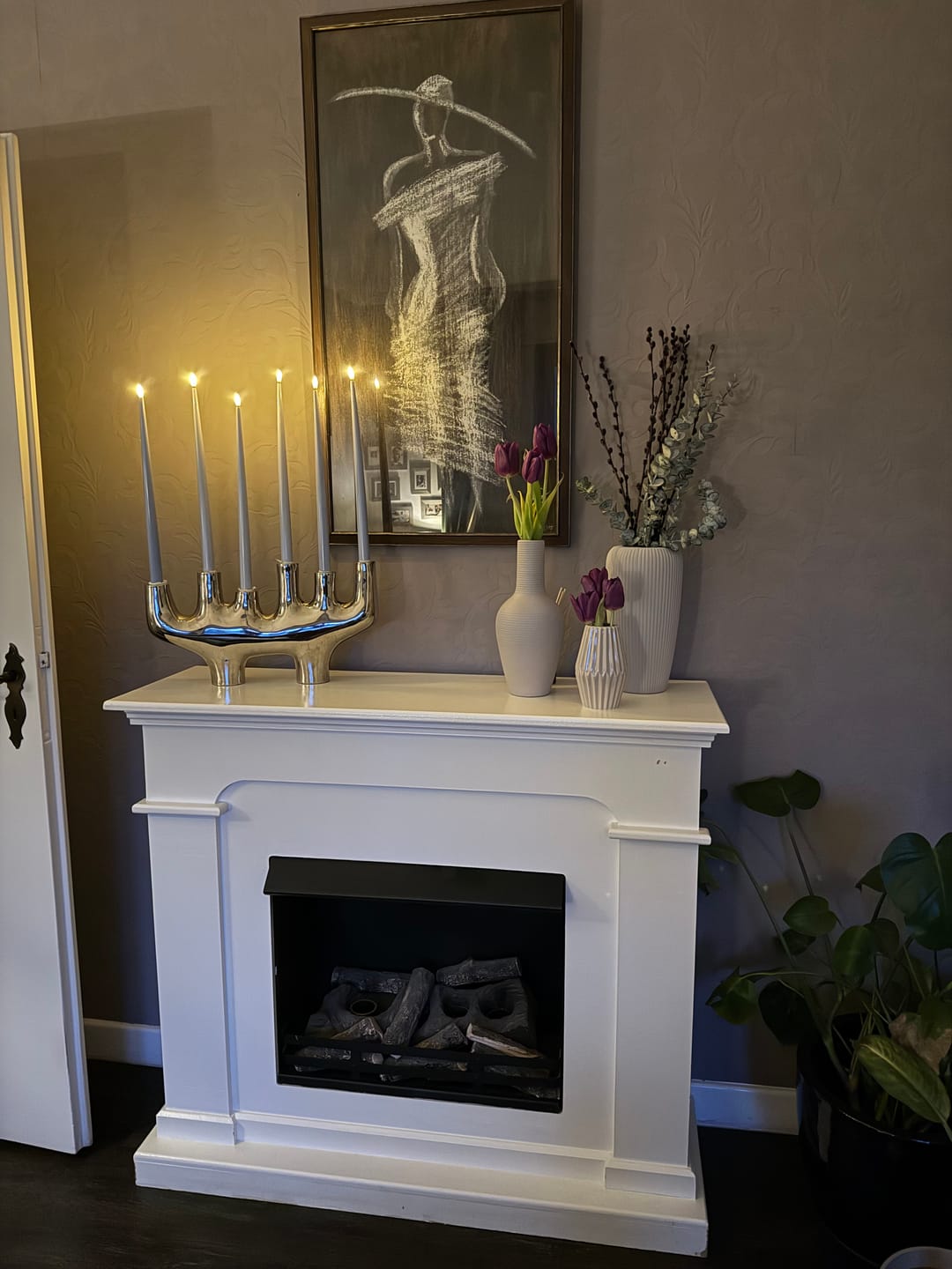 Customer photo review of LED Kertelys med Lak, 2 stk (38 cm) Støvet blå