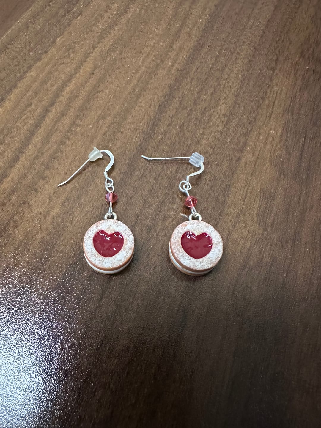 Customer photo review of Scented Shortcake Heart Cookie Earrings