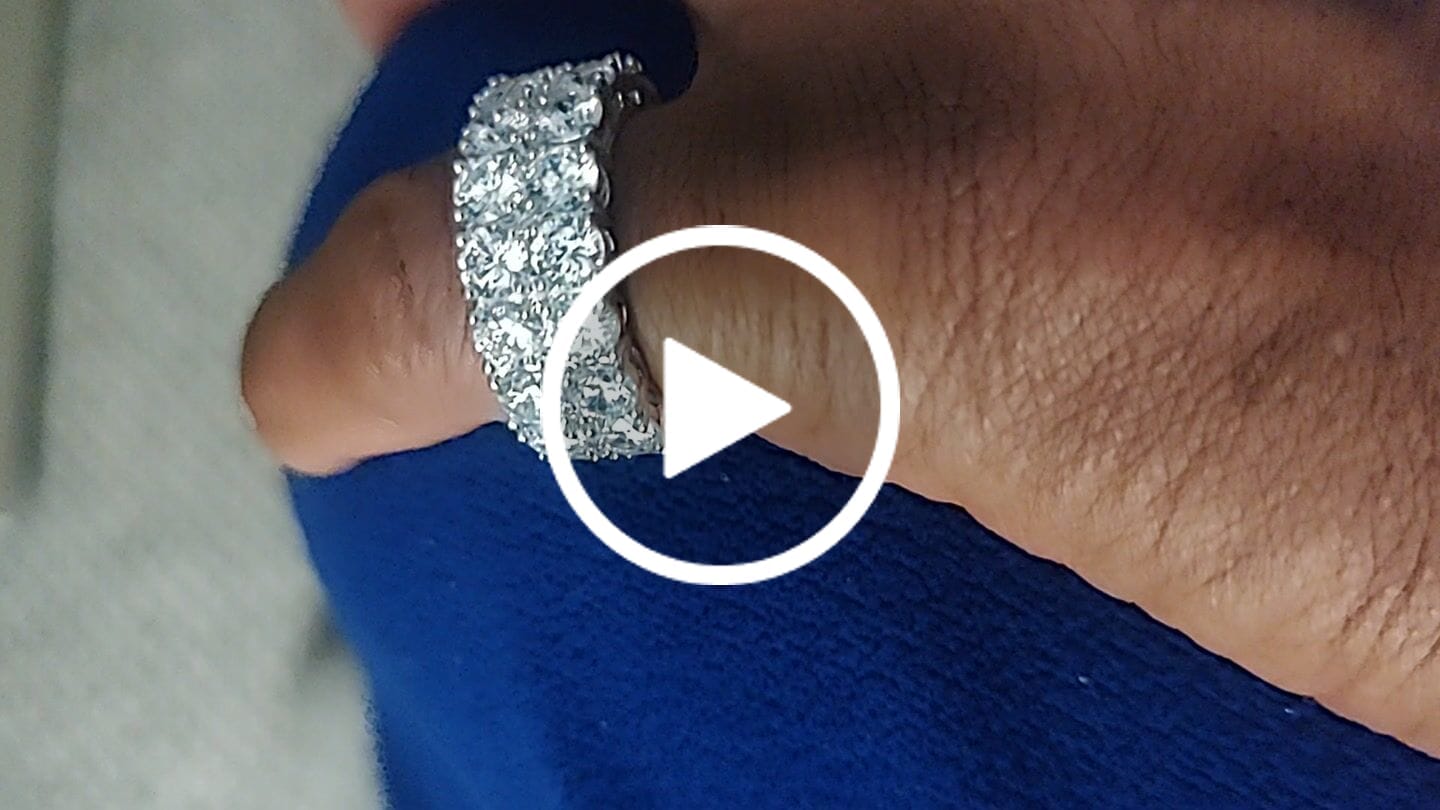 Customer video review of Moissanite Double Row Ring - 925 Silver - D Colour - VVS1