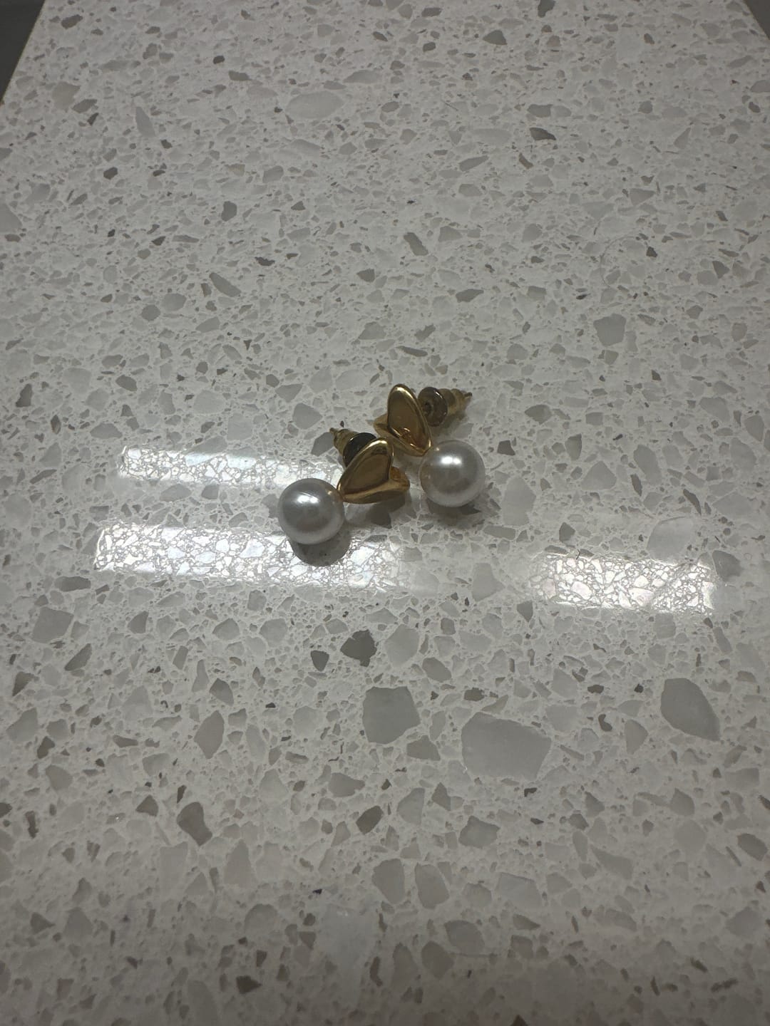 Customer photo review of Heart & Pearl Earrings