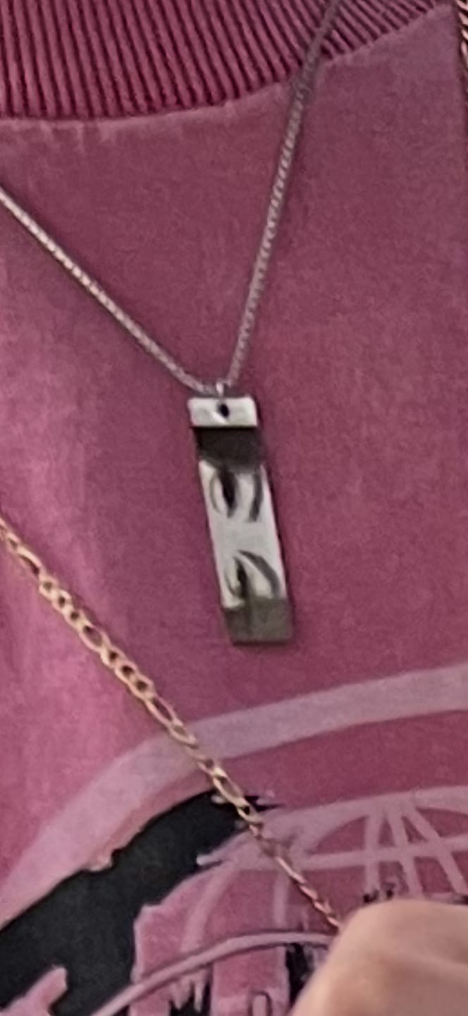 Customer photo review of Personalized Eye Photo Necklace