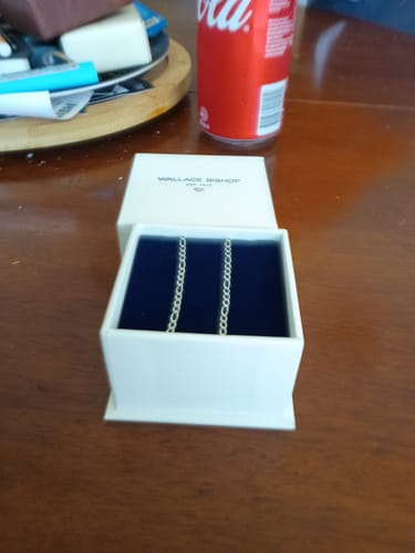 Customer photo review of 50cm Flat Figaro Chain in 9ct White Gold