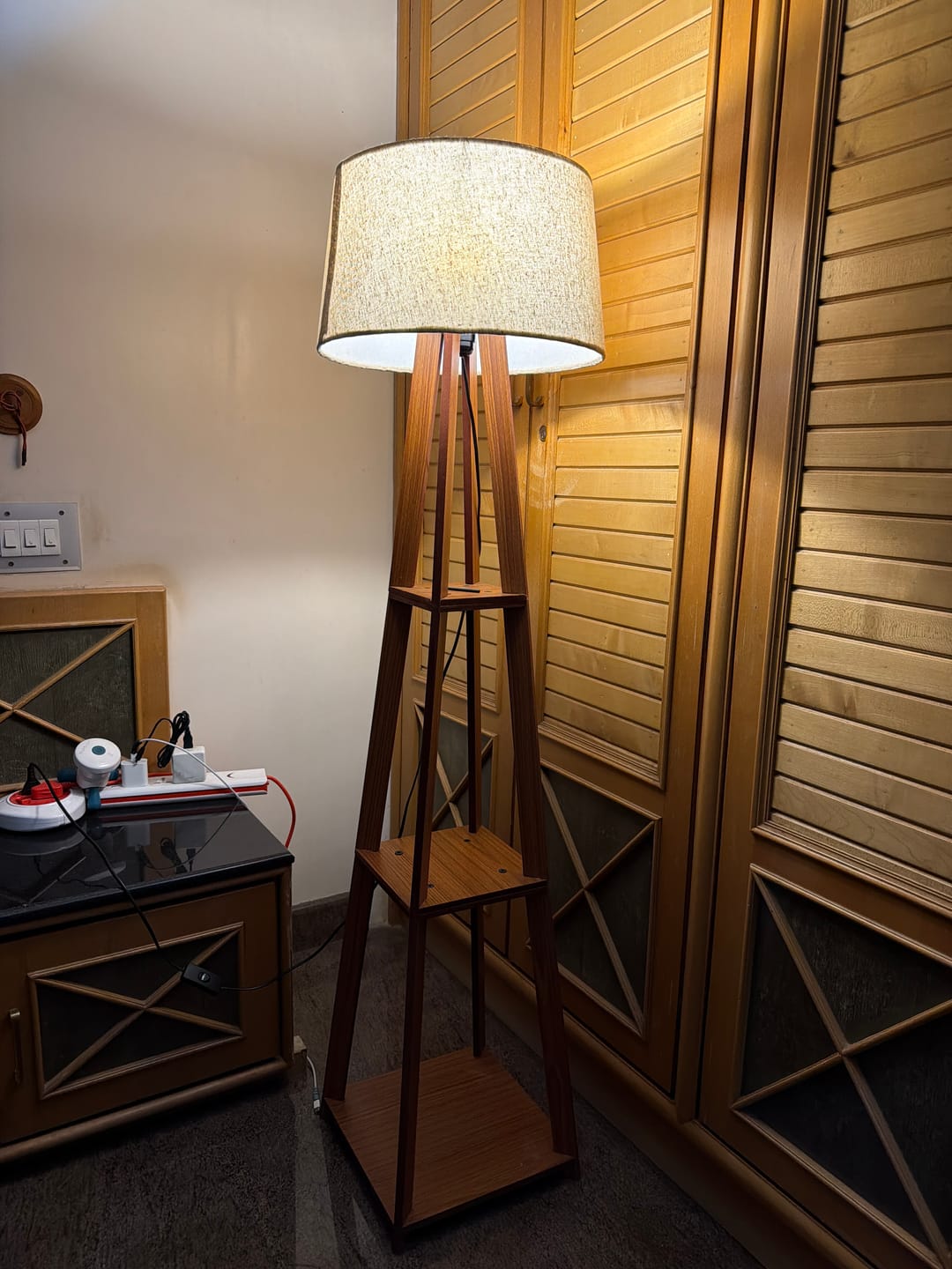 Customer photo review of Decorative  Wooden Floor Lamp for Home Decoration Living Room Corner