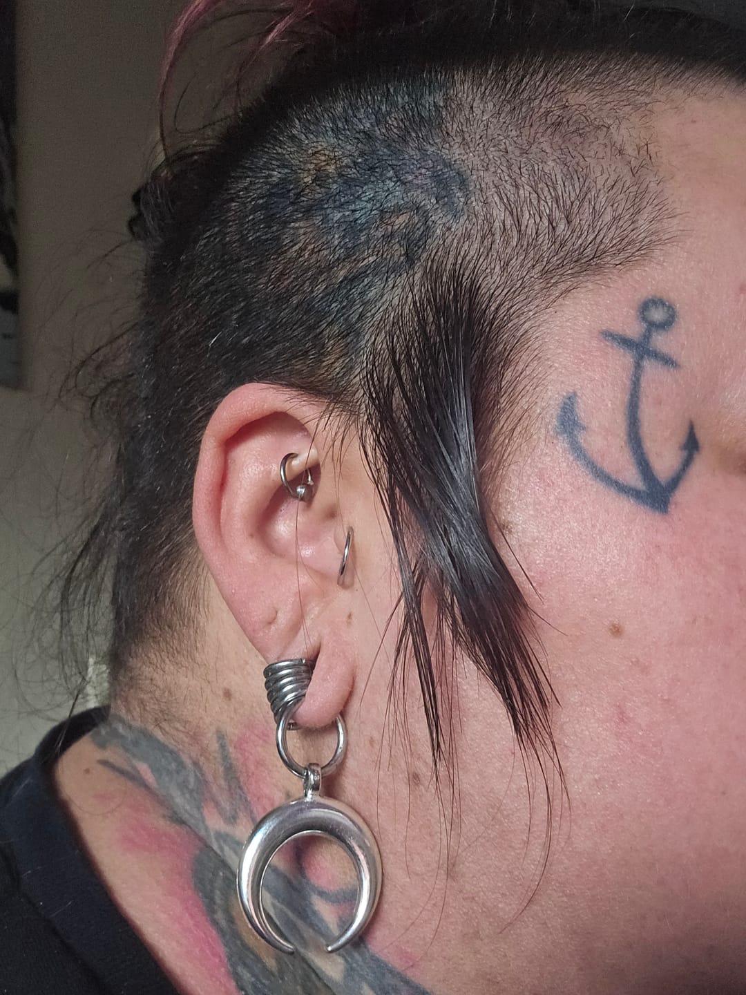 Customer photo review of Crescent Moon Earrings
