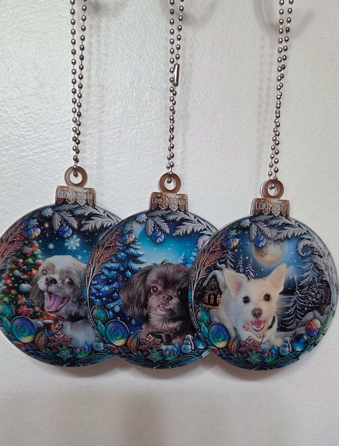 Customer photo review of Custom Photo Pets Make Our Lives Whole - Dog & Cat Personalized Ornament