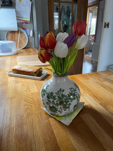 Customer photo review of Rustic Floral Green Vase