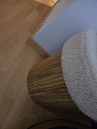 Customer photo review of BAOTSU - Banc coffre avec rangement en bois et bouclettes blanches