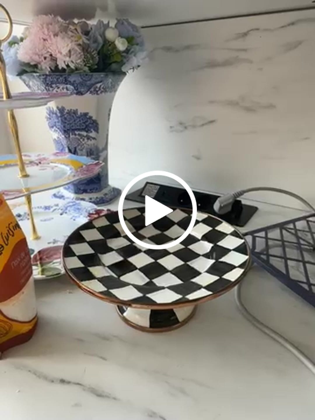 Customer video review of Courtly Check Mini Pedestal Platter by Mackenzie-Childs