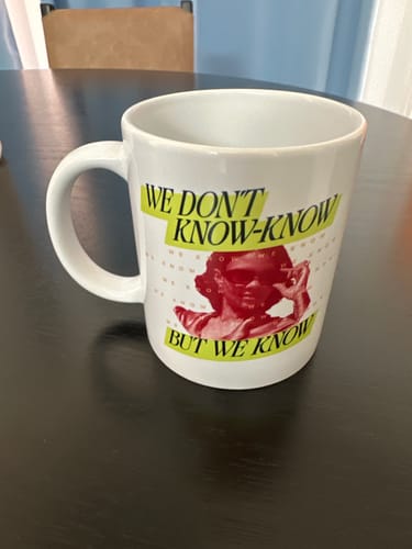 Customer photo review of We Know Neon Mug