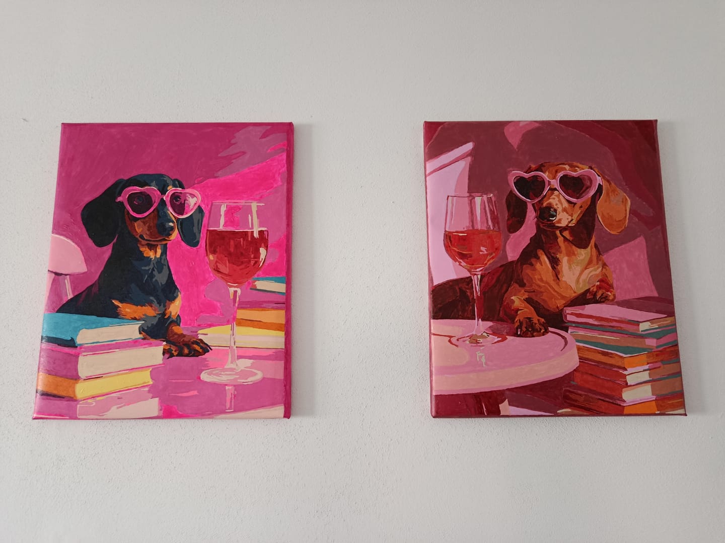 Customer photo review of Malen nach Zahlen - Dackel in Pink