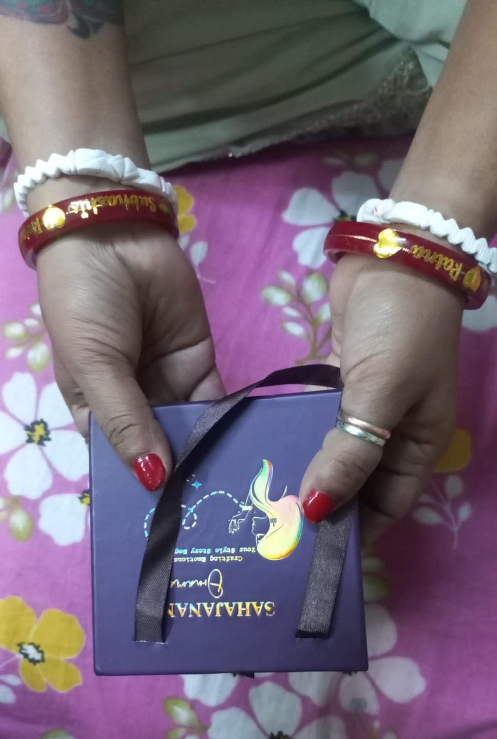 Customer photo review of Anmol Bandhan Gold Bangles –  Love & Togetherness crafted in Gold