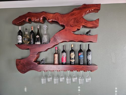 Customer photo review of Mid Century Wine Holder For Kitchen Minimalist Shelf