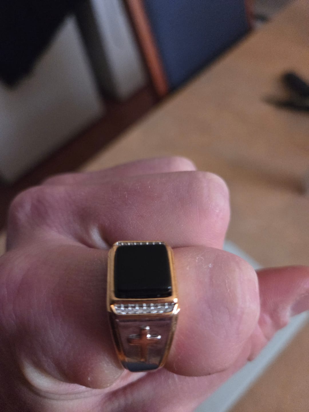 Customer photo review of FREE Today: Christian Faith Two Tone Plated Cross Ring - With God All Things Are Possible