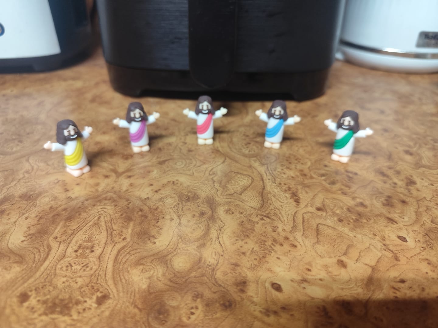 Customer photo review of Christianartworkshop 5/10/20/30pcs Rainbow Hugs from Jesus: Colorful Mini Figurines for Daily Blessings