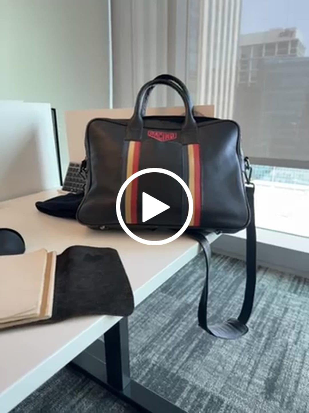 Customer video review of Vintage Leather Mission Possible Laptop Brief