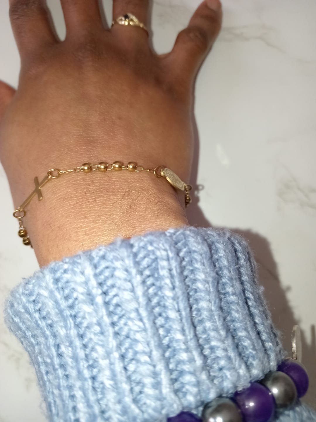 Customer photo review of Bracelet Chapelet Doré