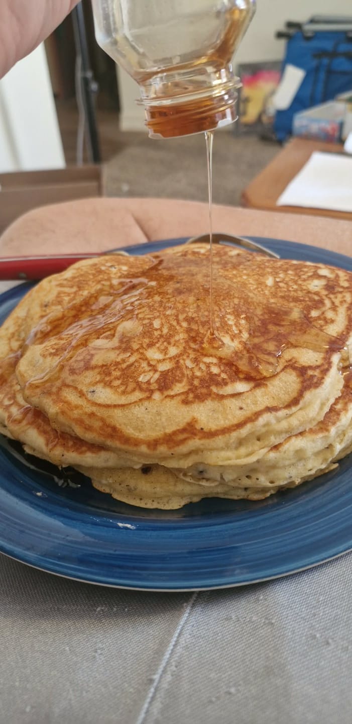 Customer photo review of Cousin T's Gourmet Blueberry Pancake Mix