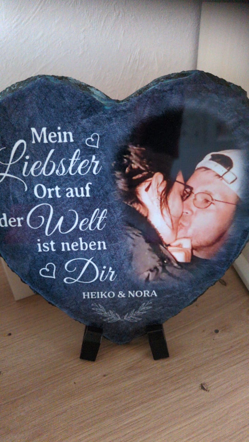 Customer photo review of Neben dir - Paar-Schieferherz