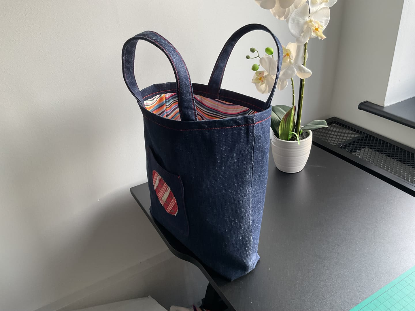 Customer photo review of 3 Metres 100% Cotton Denim Fabric- 55" (Washed Navy)