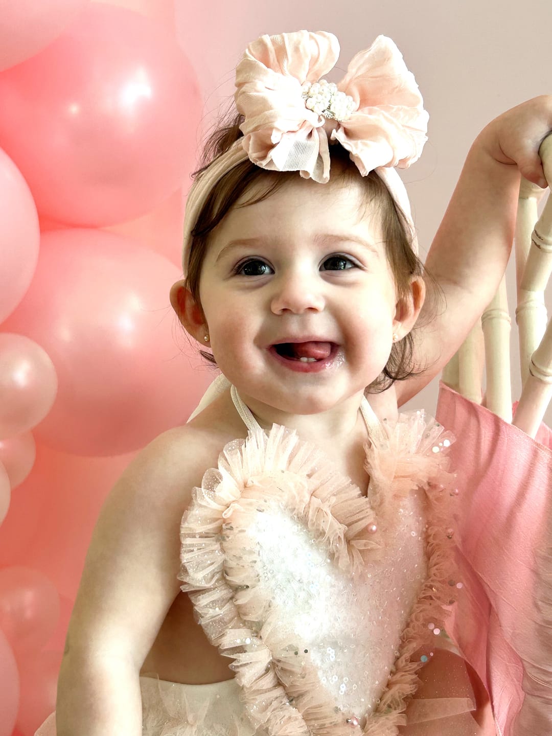 Customer photo review of Pearl Ruffled Headband