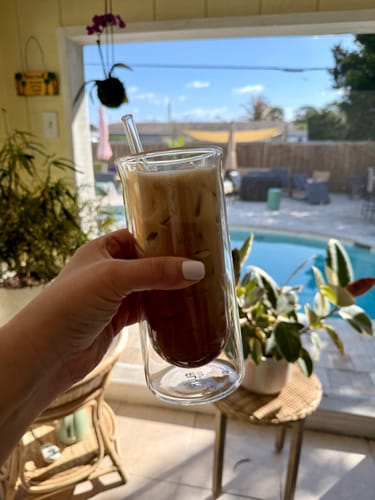 Customer photo review of FLUR Iced Coffee Glasses