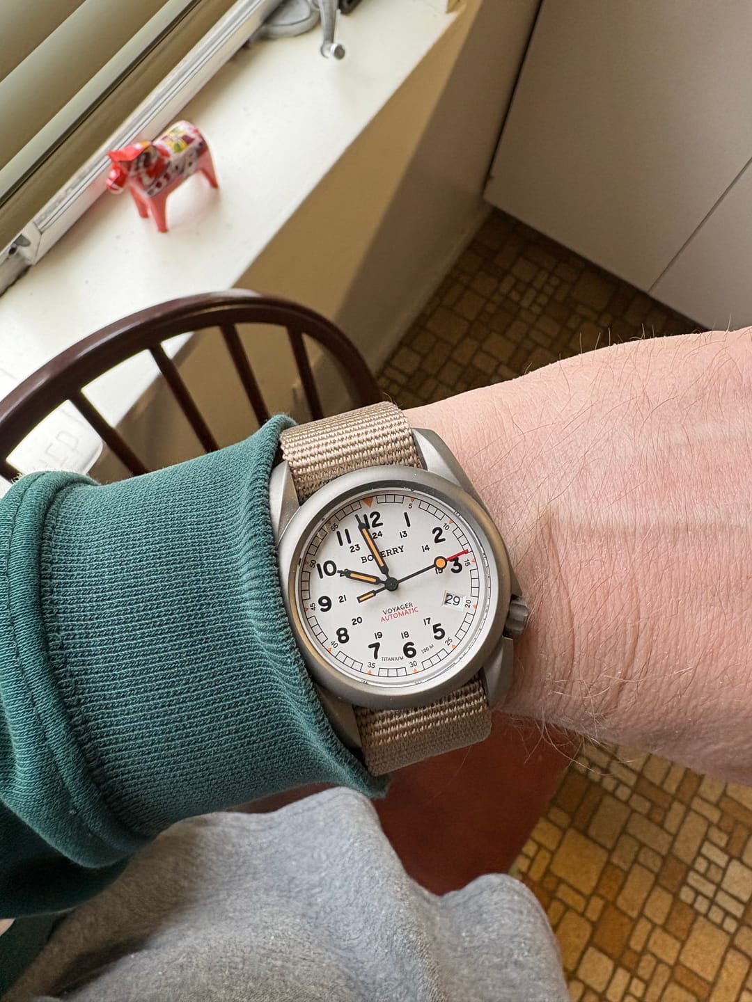 Customer photo review of VOYAGER - 100M Waterproof Titanium Automatic Field Watch | White-bracelet