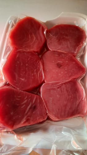 Customer photo review of Yellowfin Tuna Loin Steaks (High Grade Frozen)