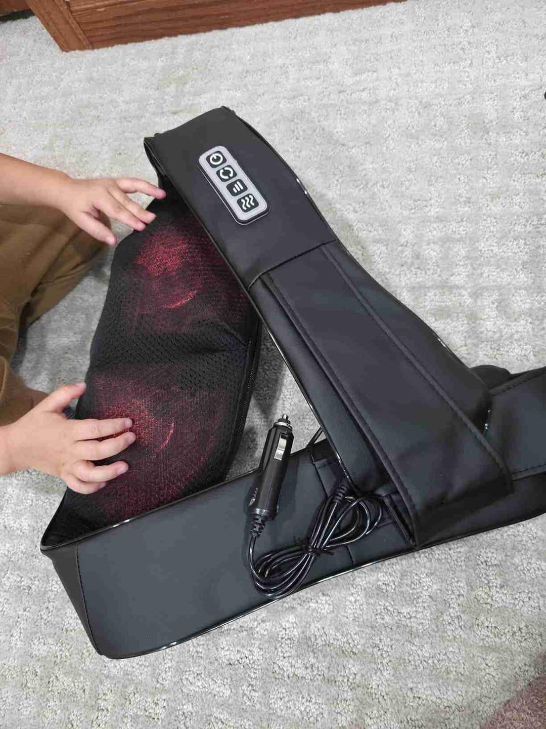 Customer photo review of Back and Neck Massager with Heat | Deep Tissue