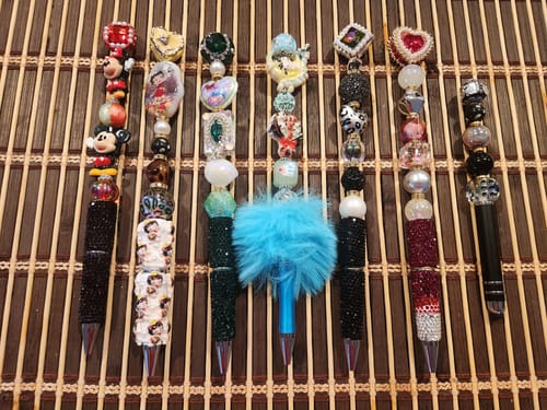 Customer photo review of Acrylic beads – Diamond beads for beadable pens, keychains, phone chains