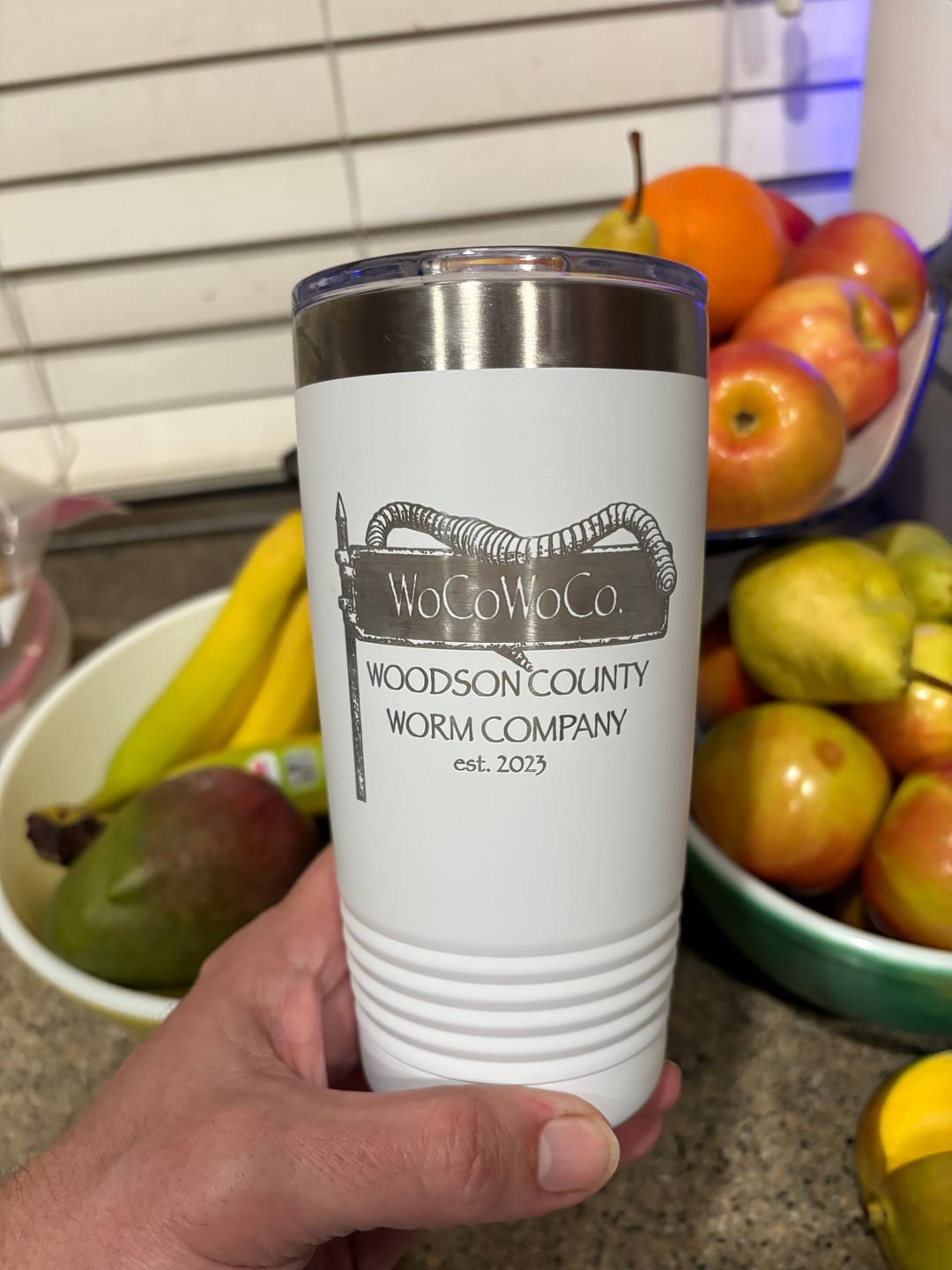Customer photo review of (12) 20 oz. Custom Engraved Tumblers